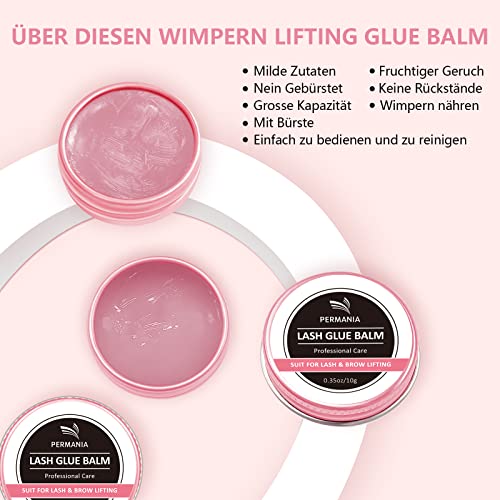 5. Bild von PERMANIA Wimpernlifting Kleber, Wimpern Kleber für Wimpernlifting, Wimpernlifting Zubehör, Lash Lifting Glue Balm Rosenduft, Schnell Trocknend, mit Kleinem Pinsel -10g