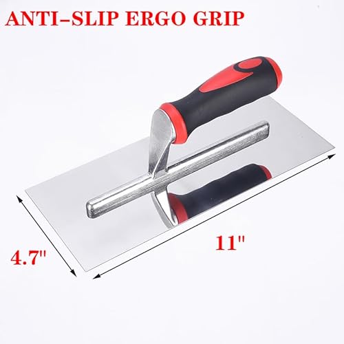 DosunPro Tools 4.7"x11" Stainless Steel Finishing Trowel - Rivet-Free Concrete Plastering Tool for Tile, Masonry & Construction - Image 4
