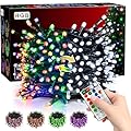 Voolex RGB Christmas Lights 100 LED 33Ft, Decorative Led Color Changing Lights with 24 Modes Remote Control - Waterproof Indoor Outdoor Led String Lights for Christmas Tree, Christmas Decor
