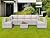 JMGJOY 7 Pieces Outdoor Patio Furniture Set, Rattan Sectional Sofa, Conversation Set with Waterproof Cushion and Coffee Table, for Deck, Backyard, Garden, Field Gray