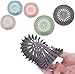 Hair Catcher Durable Silicone Hair Loss Stopper Shower Drain Covers Easy to Install and Clean for Bathroom Bathtub and Kitchen 5 Pack, Gray, zoom