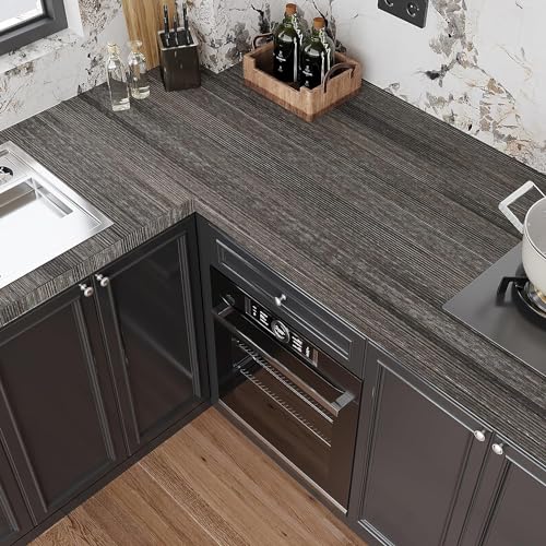 Image of SUNBIRD Matte Marble Wall Paper Granite White /Grey Kitchen Countertop Cabinet Furniture Refurbishment Thick Removable Wallpaper Peel and Stick Vinyl Roll (1 Feet x 6.5 Feet, Black Cocoa)