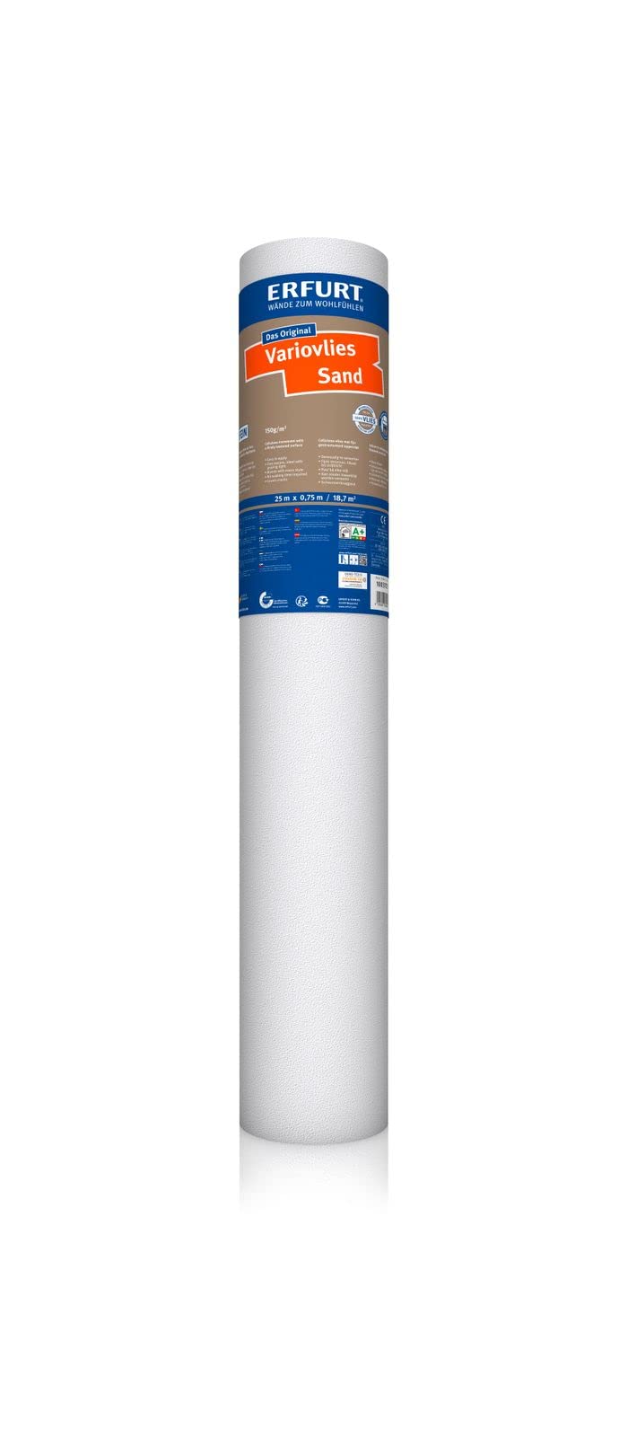 ERFURT Variovlies Sand 25X0.75 fein strukturierte Vliestapete 4 Rollen 1003703
