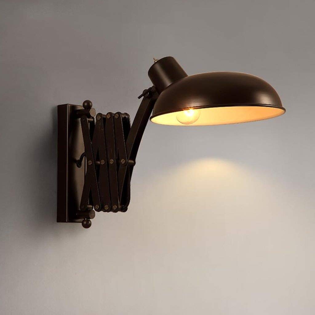 FairUo Wall Lamps,Modern Iron Art Wall Light Industrial Look Adjustable Wall Reading Task Multi-Purpose Lamp Swing Arm Scissor Extendable Led Wall Lamp