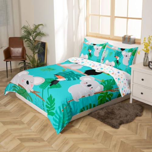Feelyou Kids Koala Duvet Cover Full Size for Boys Girls Children