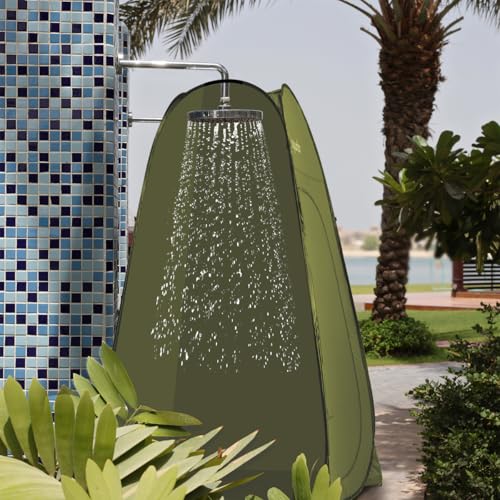 Image of ropoda Pop Up Tent 83 inch x 48 inch x 48 inch Upgrade Privacy Tent, Porta-Potty Changing Portable Changing Room Includes 1 Removable Bottom,8 Stakes,1Removable Rain Cover,1 Carrying Bag(Olive Green)