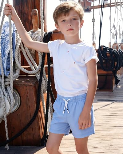 Image of SURF CUZ Boys Swim Trunks with Boxer Brief Liner Toddler Boy Stretch Swimsuit Shorts Quick Dry Swimming Trunks Bathing Suit