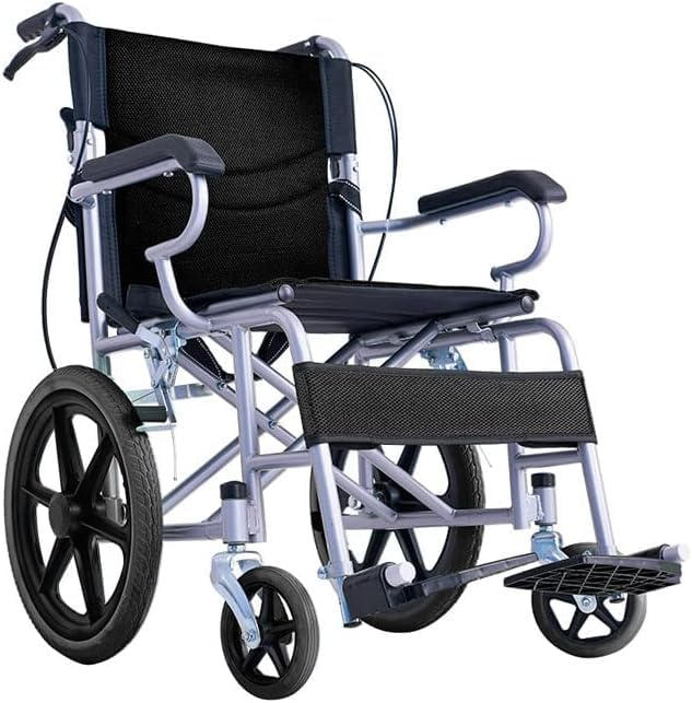 HHGDS Silla de Ruedas de Transporte portátil Plegable para Exteriores, cómoda, móvil, máquina de Desplazamiento, Tela de Malla de Abeja Transpirable