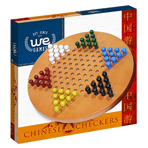 We Games Solid Wood Chinese Checkers Board Game With Pegs- 11.5 In,6 Players #TOP7