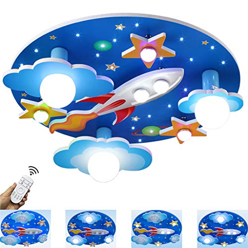 Plafonnier Chambre D'enfant Plafond Lampe LED 35W Univers Créatif Ciel Étoilé Éclairage Plafond Ø61cm Dimmable avec Télécommande Garçons et Filles Chambre Plafonnier De Protection Yeux Dessin Animé Cover