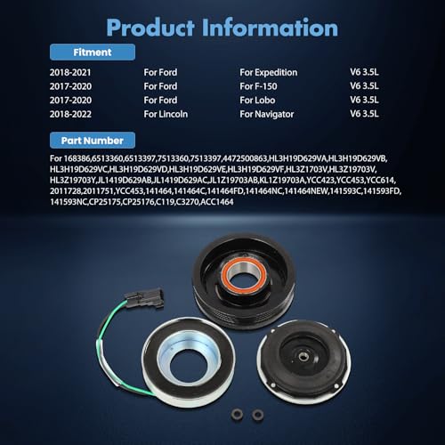 Image of ECCPP AC Compressor Clutch 2018-2021 for Ford for Expedition 3.5L AC Clutch