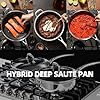 Deluxe 13 Piece Hybrid Ceramic Nonstick Stainless Steel Cookware Set-5 Piece Frying Pan Set, 6 PC Pot Set, 3.7QT Deep Sauté Pan&Lid, Induction Ready, Stay Cool, PFOA Free Compatible with All Cooktops #5