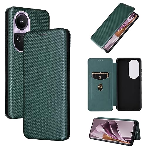 Coque Oppo Reno10 Pro 5G antichoc avec étui à rabat vert