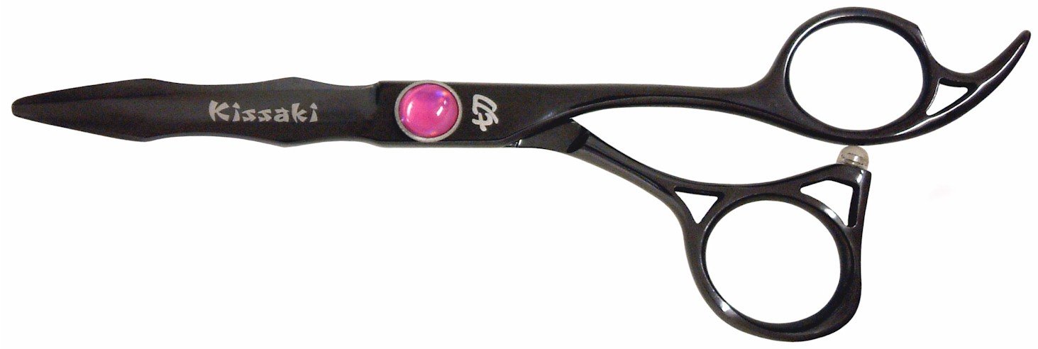 Kissaki Hair Scissors Haniku 5.5 inches Black Titanium Hair Cutting Shears Barber Scissors