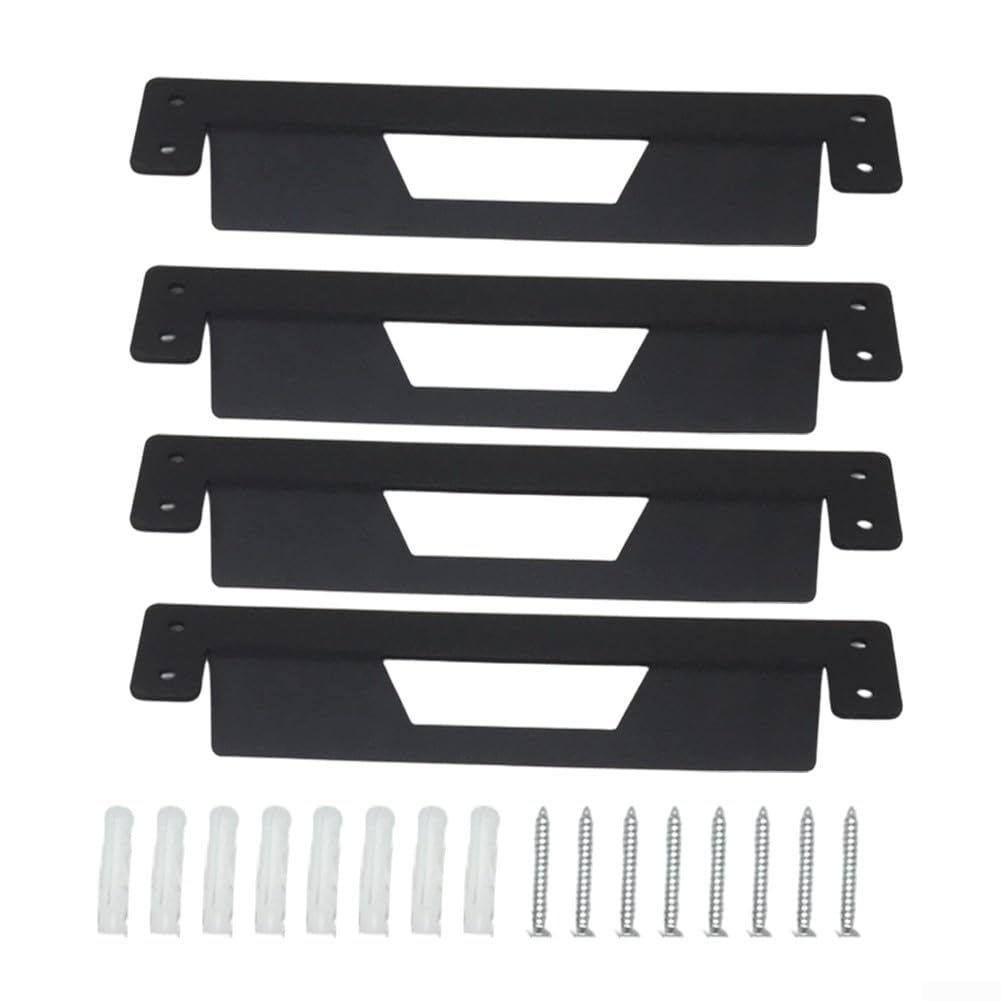 Kit de montage ToughBuilt pour Stacktech : 4 supports muraux en fer noir pour boîte à outils