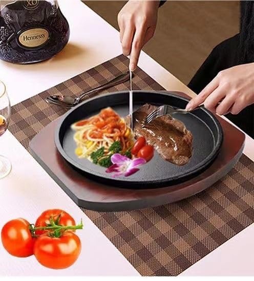 Amazon｜ステーキ皿 焼肉用 ステーキ用 26cm鉄板 大判 ih対応 ステーキ
