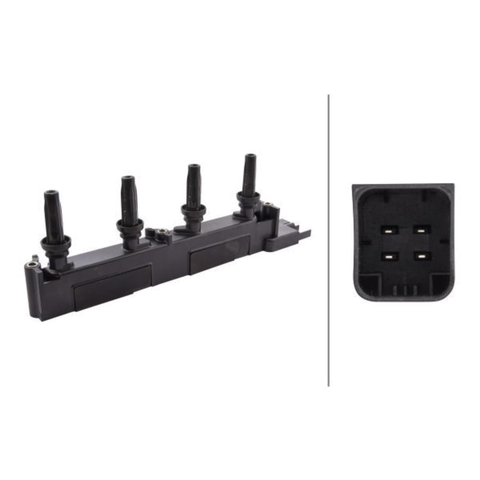 HELLA 5DA 358 000-891 Bobina de encendido - 12V - 4polos - Bobina de encendido bloque - atornillado