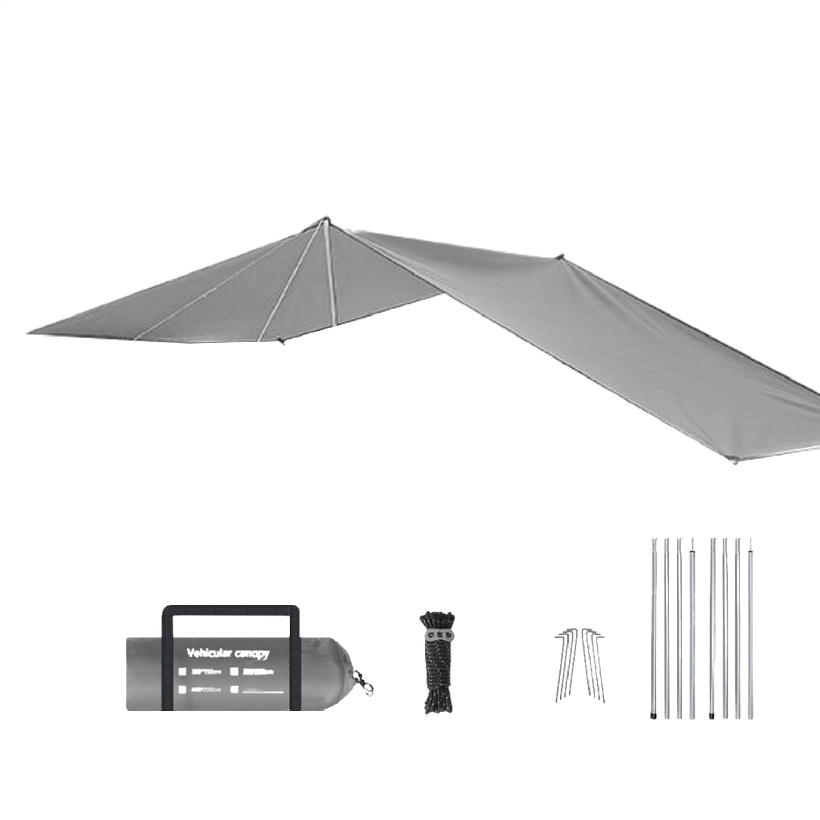 Tenda da sole per auto, impermeabile, robusta, grande protezione solare – tettuccio da campeggio per SUV, affidabile dispenser di e protezione dalla pioggia per attività all'aperto, parcheggio e
