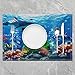 Erosebridal Set of 4 3D Dolphin Table Mats,Colorful Ocean Fish Placemats,Coralline Blue Sea World Place Mats,Kawaii Coastal Creature Waterproof Placemats for Kitchen Table,Anti Slip 12x18 Inch