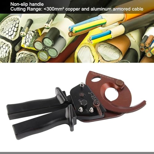 Ciseaux de câble J40A 300 mm² à cliquet pour coupe manuelle précise