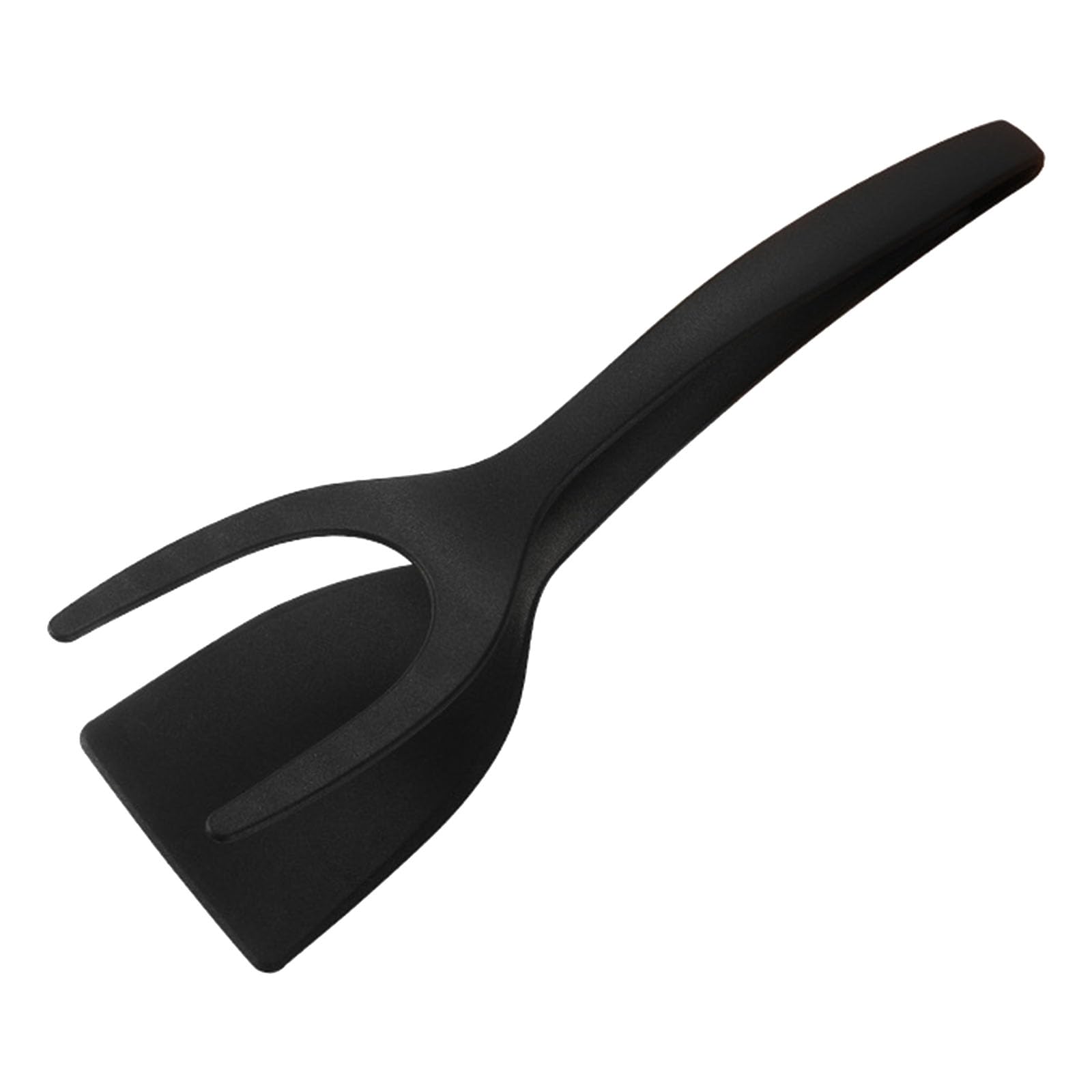 Kelisdi Black 2 In 1 Spatula Tongs Shovel Clip For Eggs And Pancakes Multifunctional Toasts Omelets Innovative Household Cooking Tool Omelets Making Tool