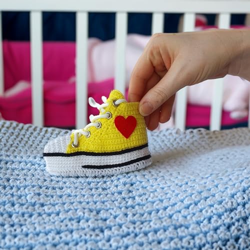 Neon Crochet Baby Sneaker Booties, Personalized Baby Shower Gift for Newborn, New Mom and Parents Gender Neutral Custom Gift, Organic Newborn Socks2