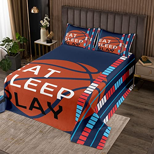 Colcha acolchada de baloncesto para niñas