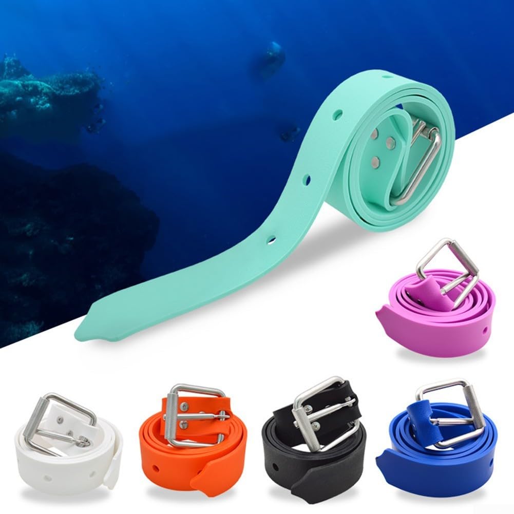 Cintura per pesi in silicone per immersioni subacquee con fibbia di rilascio Marsigliese per apnea subacquea cinghia regolabile con cuscinetto 1. o 1,5 m di lunghezza (150 cm nero)