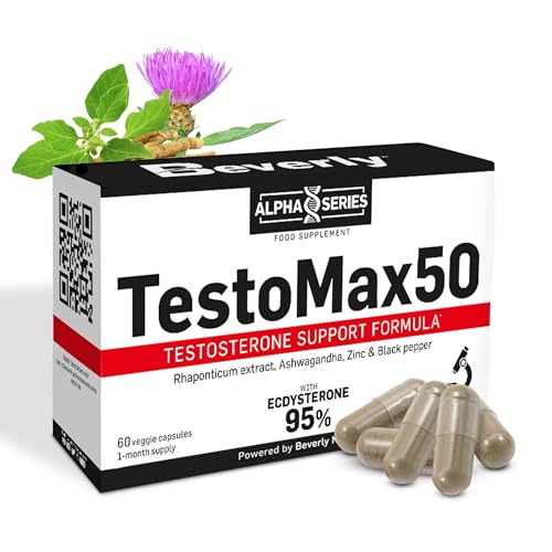 Beverly Nutrition TestoMax50 | Potenciador Muscular, Fuerza y Libido | 60 cápsulas