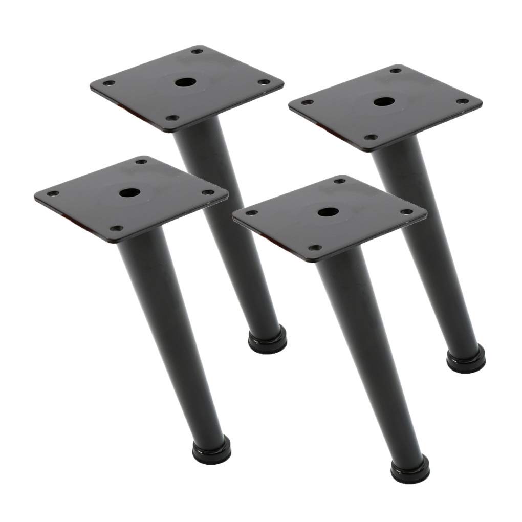 4 pies para Muebles, Mesa de Hierro, Patas de Metal, Negro, elevadores para Muebles, Patas de Muebles, Tubo cónico con Almohadilla para pies de Fieltro, Accesorios para Patas de es
