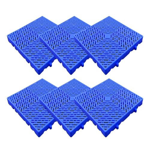 Palette en plastique ajourée lot de 6 dalles de sol emboîtables