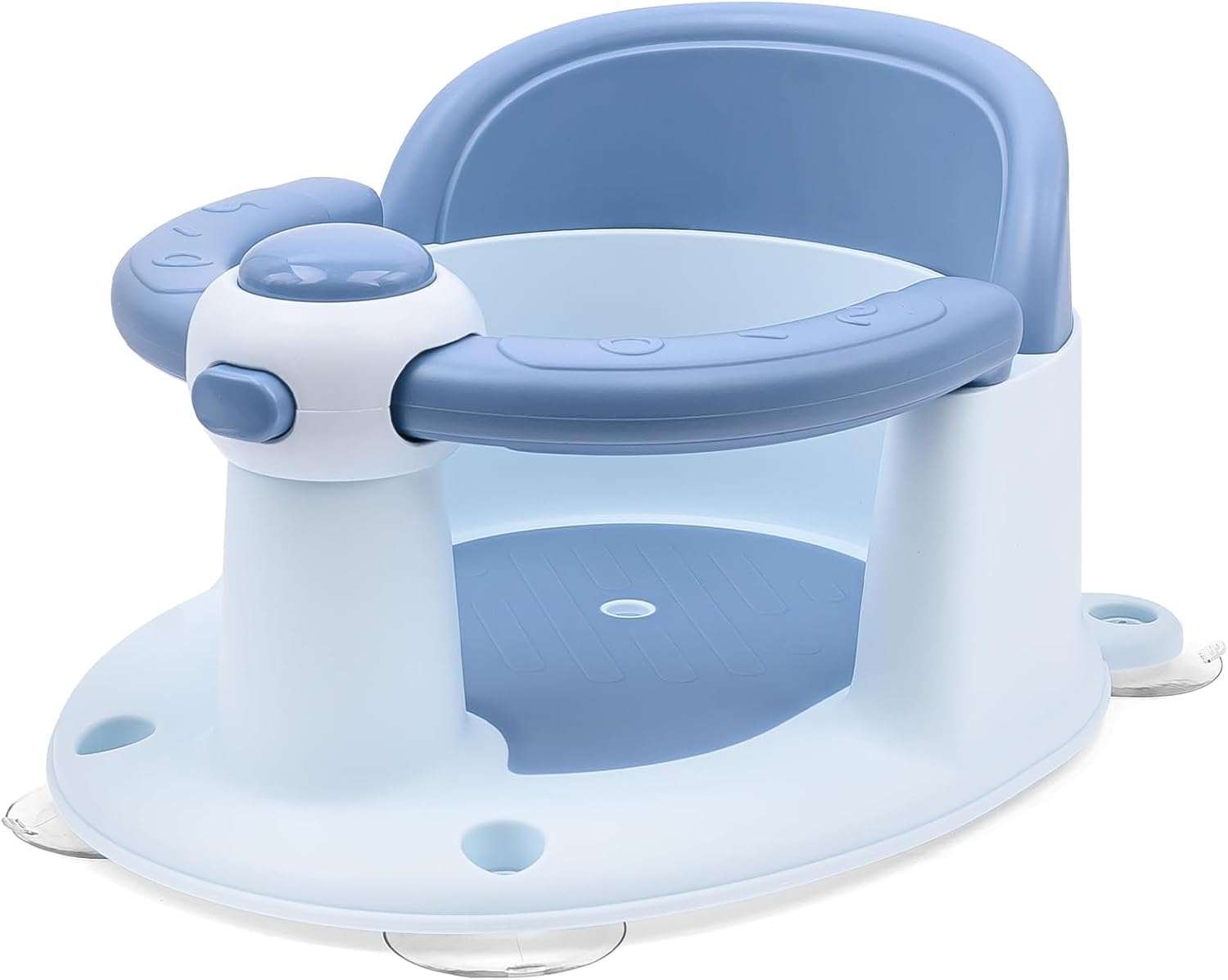 Siège de Bain pour Bébé 6-36 Mois avec Coussin Antidérapant et 4 Ventouses (Bleu)