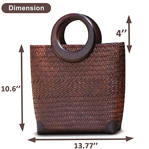 Bolso grande bohemio tejido a mano para mujer miniatura 3
