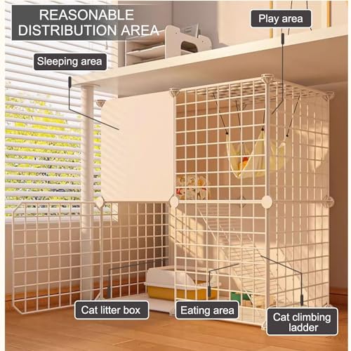 Jaula para gatos con ruedas y corralito interior semicerrado metálico resistente 5