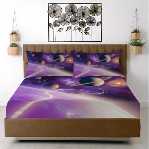 Draps de lit en microfibre Vortex Galactique 90x190cm avec drap-housse réglable - 4