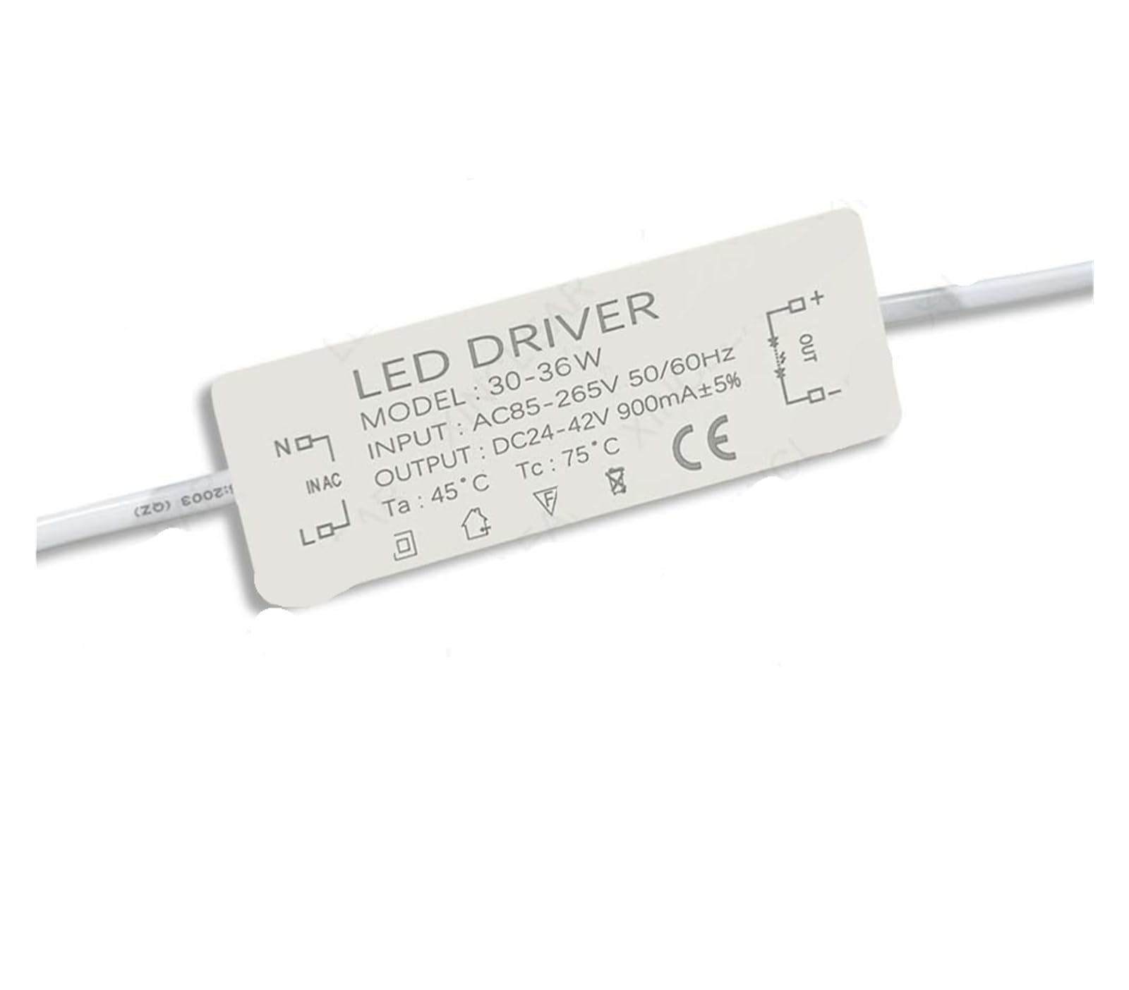 Transformateur LED 30-36W PC à courant constant 900 mA pour dalles et plafonniers