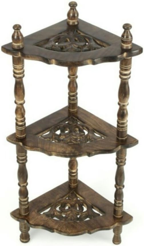 Lilbutterfliies Wooden Shelf, Corner Wooden Corner Rack, Side Table, Wooden Furniture Shelves_EB_KS_001US