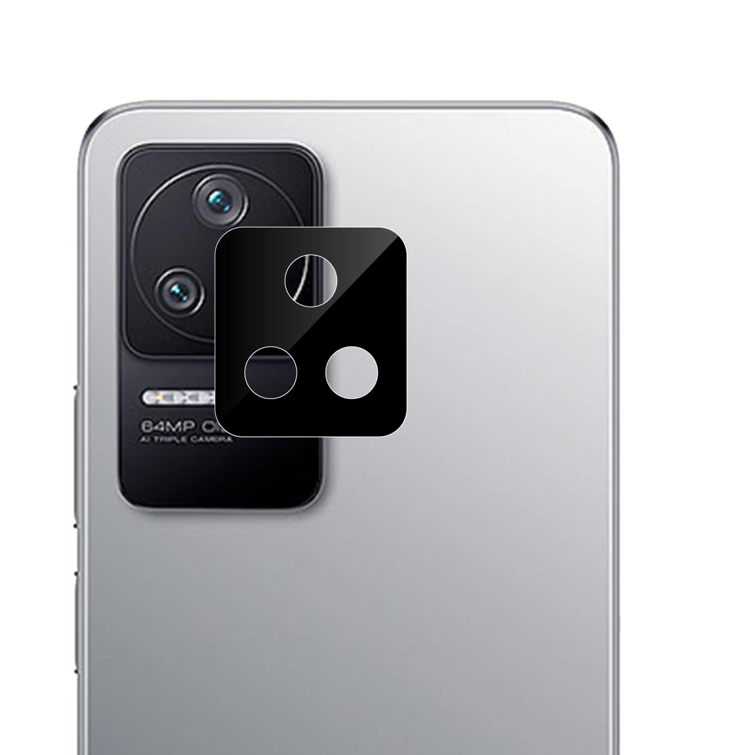 Kite Digital Compatible with Poco F4 [Black] Back Camera Lens Protector Tempered Glass - Full Camera Coverage and Easy Installation Kit