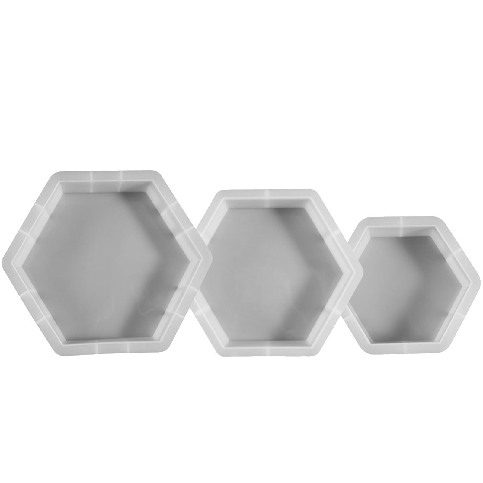 3 Pezzi Stampo in Silicone Esagonale per Resina e Fiori, Bianco