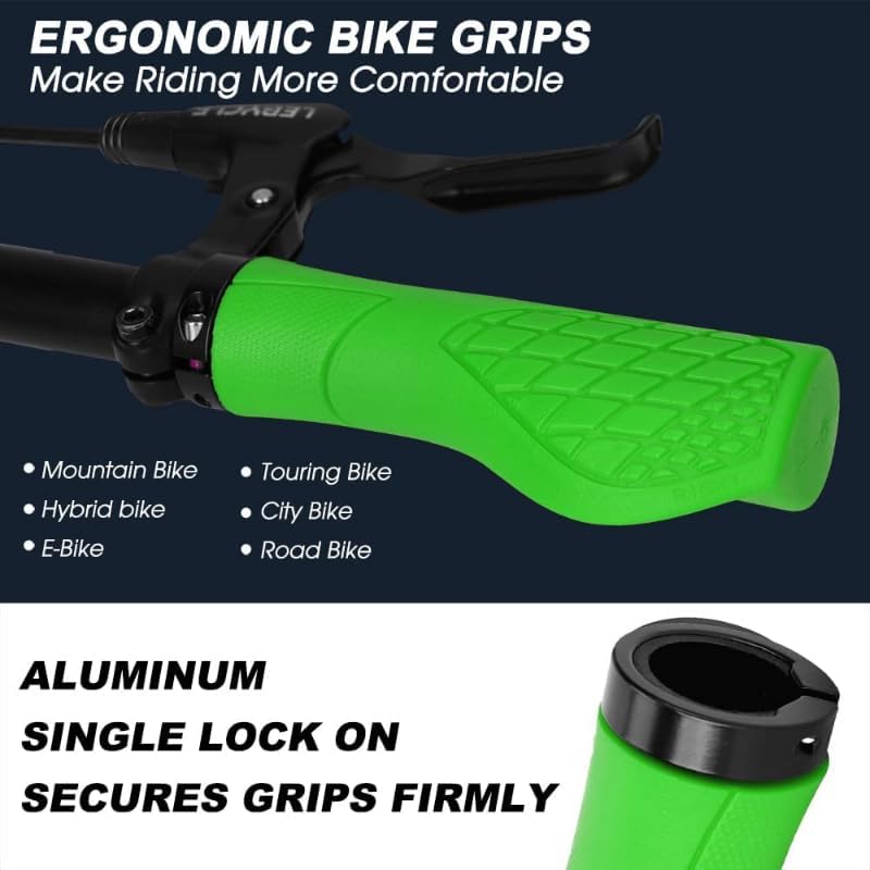 Miniatura 4 de Empuñaduras de bicicleta  Agarre de mango de bicicleta de bloqueo único  Agarre ergonómico antideslizante cómodo para bicicleta de montaña E-Bike