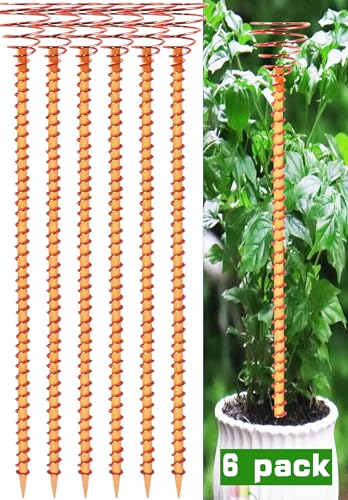 6 Pack 13 Electroculture Copper Gardening Antenna Copper Garden Stakes Electroculture Plant Stakes Tensor Rings for Garden Stakes Electro Coil Support Rods Plant Support