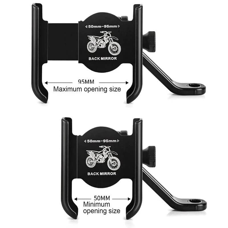 Image of DCZ Full Metal Body Bike & Scooty 360 Rotating Mobile Holder Stand for Bike, Scooty, Bicycle | Anti-Vibration /Shake Pads | Mobiles Size Upto 6.5 inch Inch - Black
