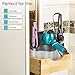 Polder Style Station, Organization for Styling Tools: Hair Dryers,Curling Irons, Straighteners, Brushes, Hang Over Towel Rack, Store Undersink or in Drawer, Black and Silver