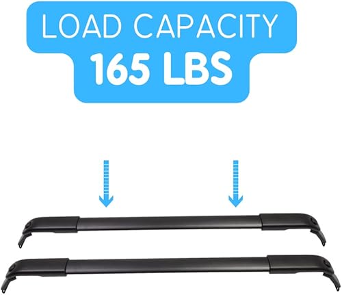 Miniatura 7 de Barras transversales aptas para Jeep Grand Wagoneer 2022 2023 2024 2025 Rieles laterales para equipaje, kayak, canoa y bicicleta (negro)