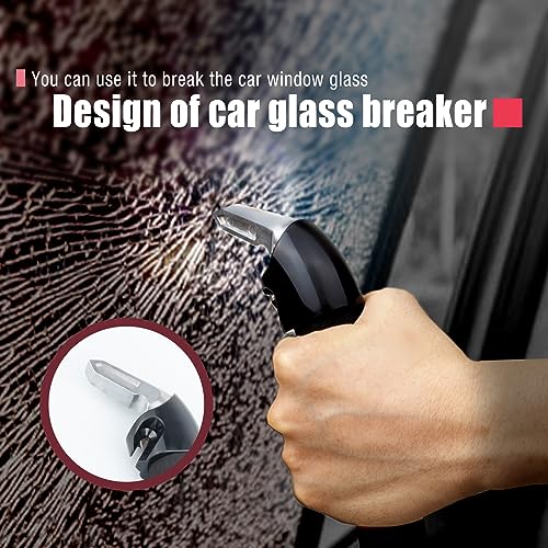 Image of KOUNATSURI Car Door Handle for Elderly Car Assist Support Handle Multifunction Car Door Latch Bar for Seniors and Handicapped(Red)