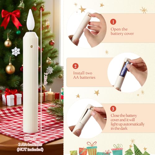 Velas de ventana con sensor crepuscular automáticas luces LED cónicas de Navidad a granel 3