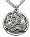 Saint Michael Round Pewter Medal Pendant 1 Inch on 24 Inch Stainless Steel Chain Gift