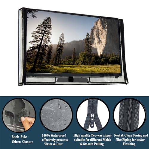 Image of Waterproof TV Cover for 50-inch LED /LCD Television, Outdoor Protection with Two-Way Zipper