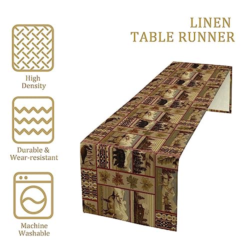 Retrorustictablerunnerfarmhousecountrystylebeardeerleaftreecabinfamilydinnertabledecorationforhomelivingroomkitchenindooroutdoor13x60in Urban Country Home Decor Retro rustic table runner farmhouse country style bear deer leaf tree cabin family dinner table decoration for home living room kitchen indoor outdoor 13x60in urban country home decor