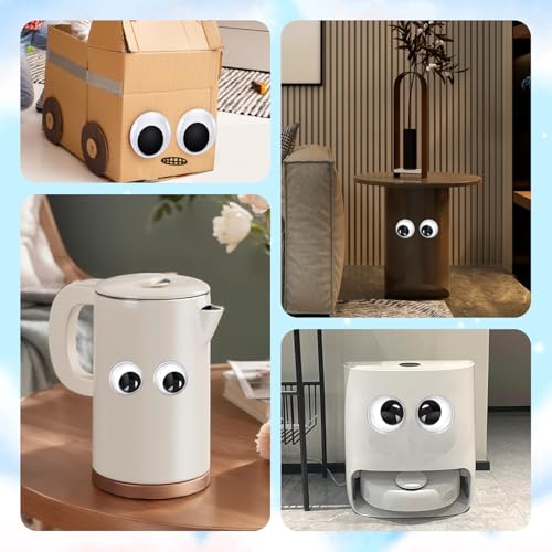 Image of TOAOB 150pcs 35mm Large Wiggle Googly Eyes Self Adhesive Sticker Eyes | Plastic Black Round Eyeballs, DIY Arts Crafts, Scrapbooking Accessories